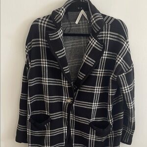 Dreamers Black and White Plaid Blazer